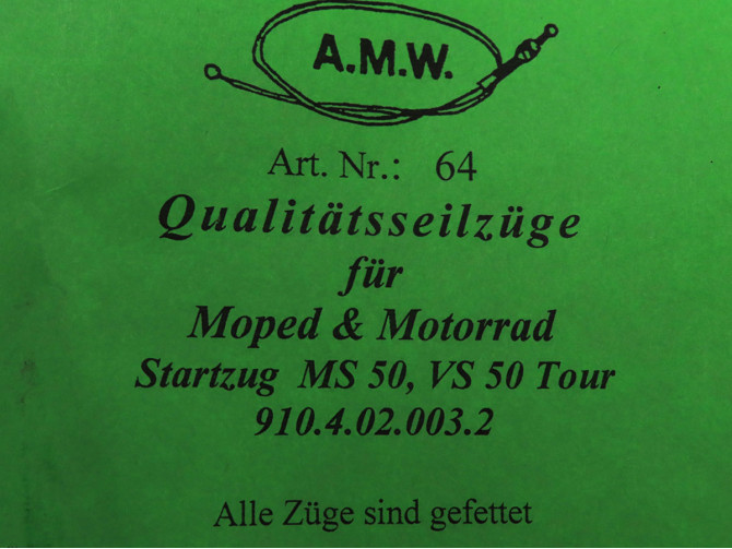 Bowdenzug Puch MS50 / VS50 Tour Startzug (choke) mit Nippel A.M.W. product